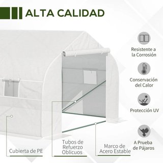 Invernadero Caseta 6x3 Cultivo Plantas Blanco