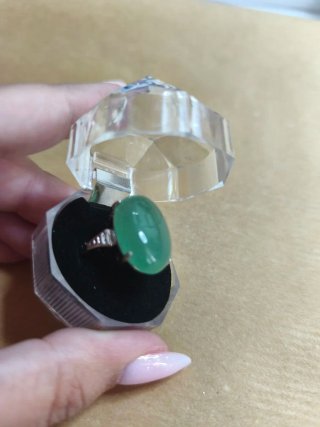 Anello argento e cabochon grande avventurina
