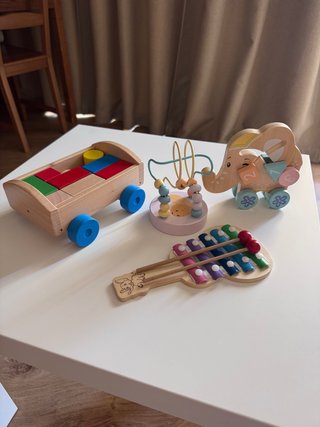 Lote 4 juguetes madera bebé