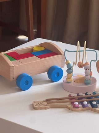 Lote 4 juguetes madera bebé