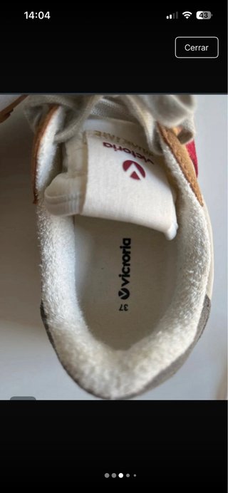 Zapatillas Victoria Mujer Beige y Rojo