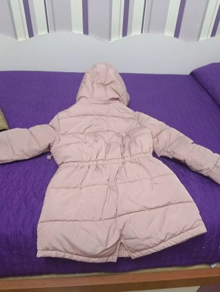 Abrigo niña rosa con capucha acolchado talla 13-14