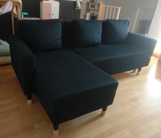 Sofá Cama Negro Tela
