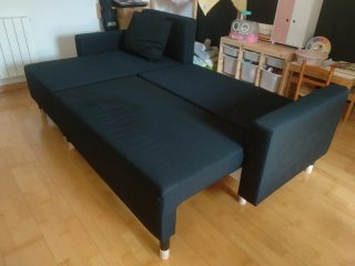 Sofá Cama Negro Tela