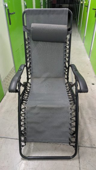 Silla tumbona plegable gris