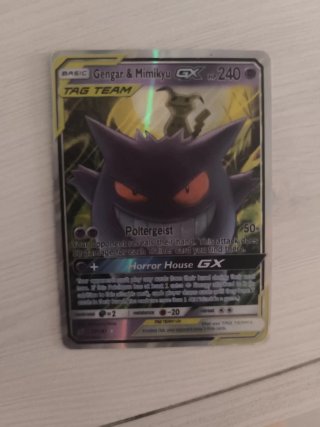 Carta Pokémon Gengar & Mimikyu GX Team Up