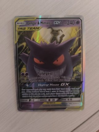 Carta Pokémon Gengar & Mimikyu GX Team Up