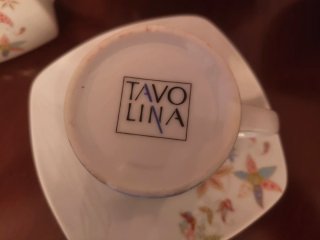 Juego de café de porcelana con flores