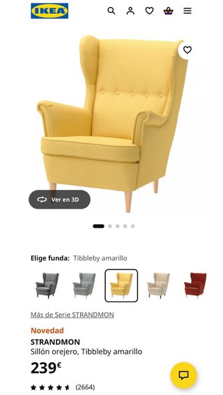 Sillón y Reposapiés IKEA Strandmon Amarillo