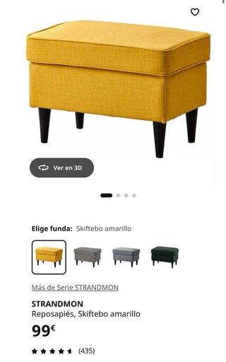 Sillón y Reposapiés IKEA Strandmon Amarillo