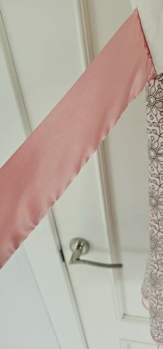 Vestido niña blanco y rosa con estampado y lazo