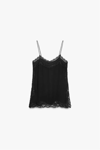 Top Zara Negro Encaje