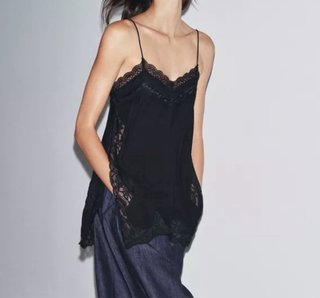 Top Zara Negro Encaje