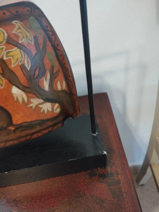Campana Balinesa Madera Decorada