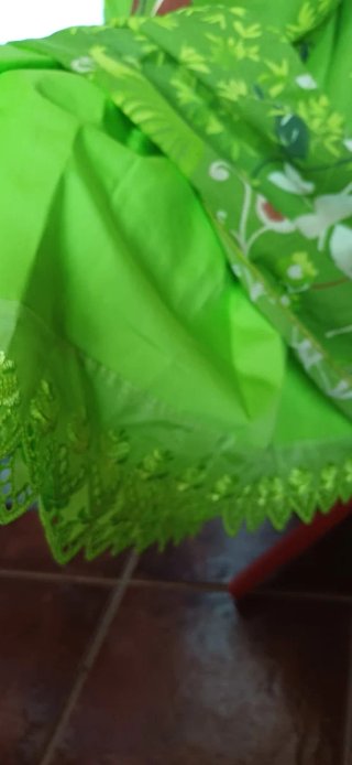 Traje Flamenca Verde Estampado Floral