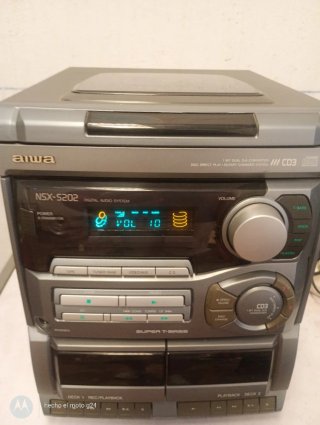 Minicadena Aiwa NSX-S202 Plata Con Mando.