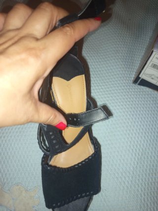 Sandalias cuña Stradivarius negras talla 36.5