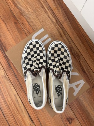 Vans Checkerboard Slip-On Zapatillas Beige/Negro