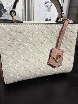 Bolso Pequeño Jimmy Choo Blanco y Rosa