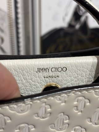 Bolso Pequeño Jimmy Choo Blanco y Rosa