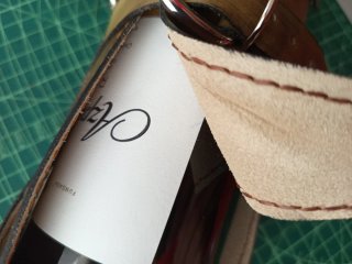 Funda para vino escanciador de cuero