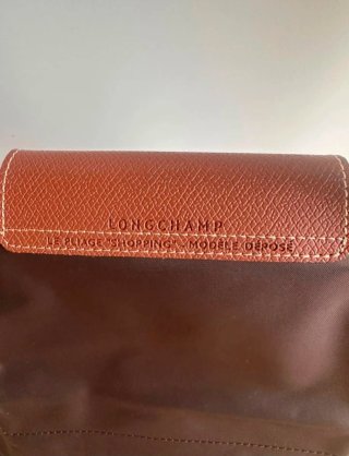 Mala Longchamp Couro e Tecido
