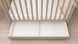 Lettino Italbaby tortora con cassetto e materasso