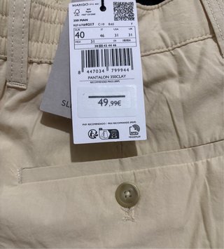 Pantalón Algodón Slim-Fit Nuevo