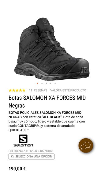 Botas Salomon XA Forces Mid Negras