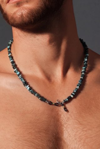 Collar de piedras turquesa y plata