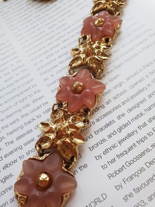 Bracciale Guy Laroche fiori rosa oro
