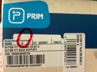Faja Lumbar Semirrígida Prim Talla Única