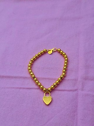 Bracciale placcato oro 18k con cuore