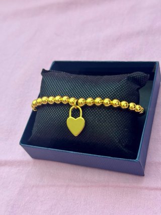 Bracciale placcato oro 18k con cuore