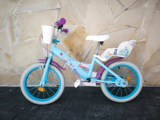 Bicicleta Infantil Frozen Azul y Morado