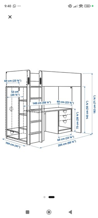 Juego de dormitorio con escritorio y armario