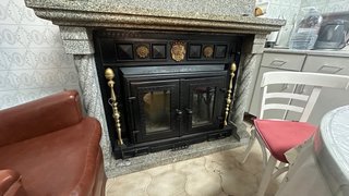Chimenea de obra con hogar insertable