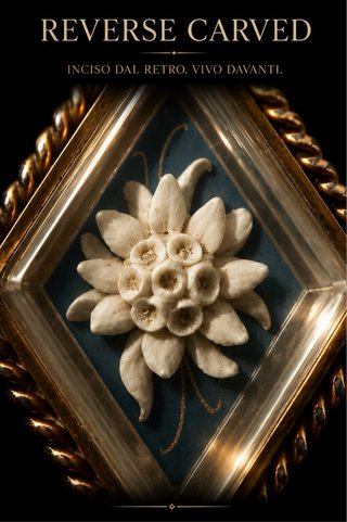 Antico pendente reverse carved lucite fiore