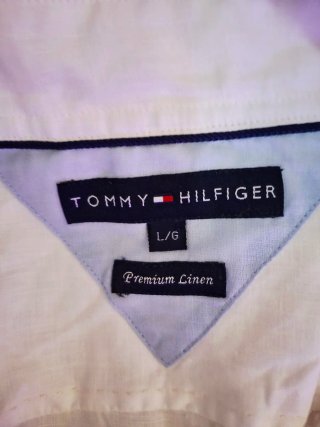 Camisa Tommy Hilfiger Blanca Lino