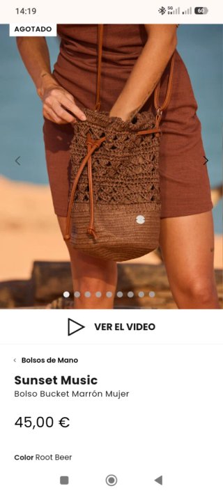 Bolso Roxy tejido marrón