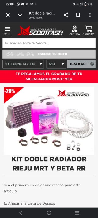 Radiador Rieju MRT/BETA RRT
