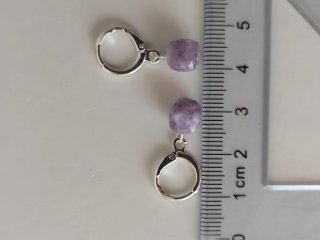 Pendientes aro plata y amatista