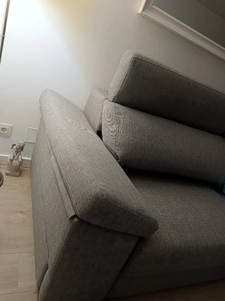 Sofá cama 3 plazas gris tela