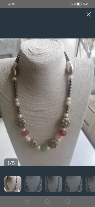 Collar de piedras y perlas