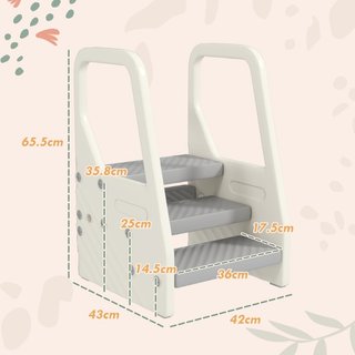 Taburete infantil 2-5 años HDPE, 43x42x65.5 cm, Cr