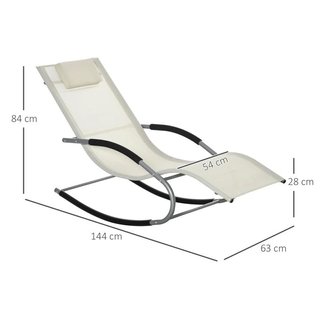 Tumbona Mecedora Metal 120kg con Reposacabezas