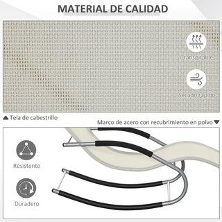 Tumbona Mecedora Metal 120kg con Reposacabezas
