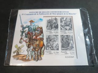 Estuche Sellos Conmemorativos Don Quijote IV Cente