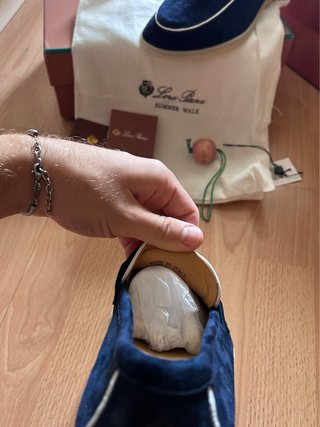 Loro Piana mocassini blu scamosciati