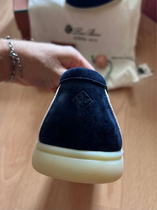 Loro Piana mocassini blu scamosciati